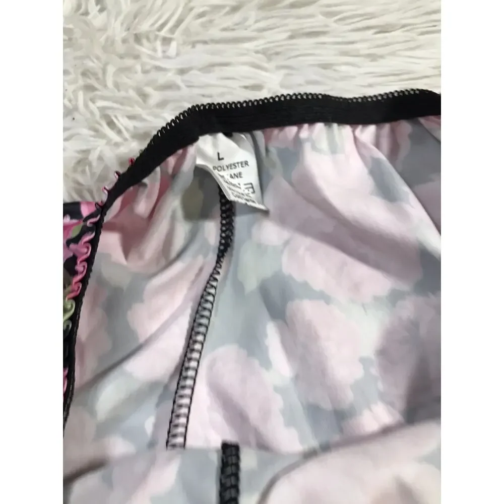 Y2K Women's Satin Silk like feel Floral Lace Trim Shorts Size L Lingerie Style